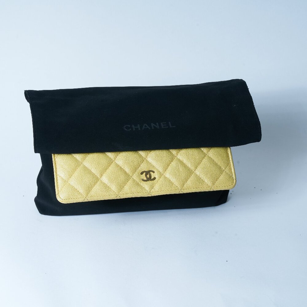 Chanel Wallet On Chain WOC Yellow Caviar Lambskin Leather